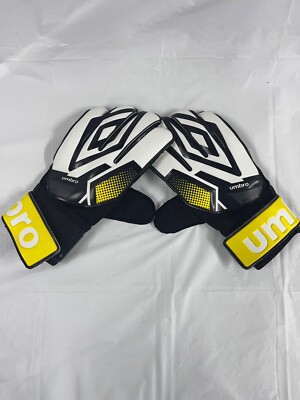 UMBRO Soccer Goalie Gloves - Adult Size - Yellow  Black, White