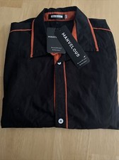 Men's MANVELOUS Dress Shirt - Button Down - Black/Orange - Size M - New 