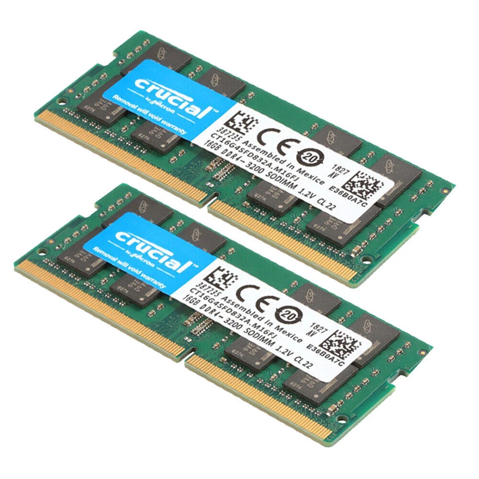 CRUCIAL DDR4 16GB 2x 3200 PC4-25600 Laptop SODIMM Non-ECC 260-Pin Memory RAM - Image 4 of 4