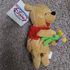 Disney Store Flower Winnie The Pooh 8" Beanbag Toy Plush NWT NOS