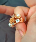 Hypoallergenic Gold Plated Pearls Gemstone Statement Cocktail Fashion Ring 8 — photo 6