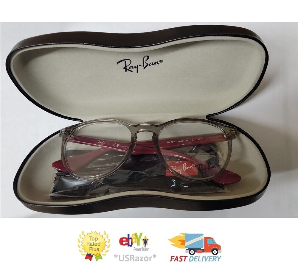 microfoon vergroting komedie Ray-Ban Eyeglasses Frame Transparent Grey Brazil RX7046 ERIKA 9007 Rayban  8083 | eBay