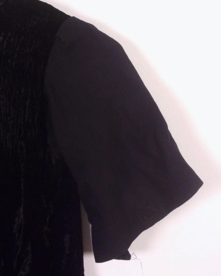 Jersey de terciopelo rayón negro Gibson gay vintage años 50 60 manga campana talla 7 Foto 3 de 4