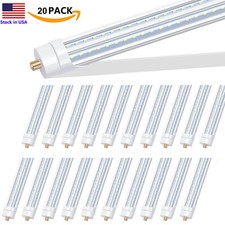 90W 8FT LED Shop Light FA8 Single Pin T8 F96T12 Bulb LED Tube Light 5000K 20Pack