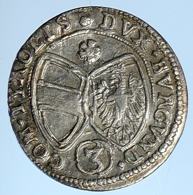 1641 AUSTRIA Duke FERDINAND CHARLES Antique Silver 3 Kreuzer Eagle