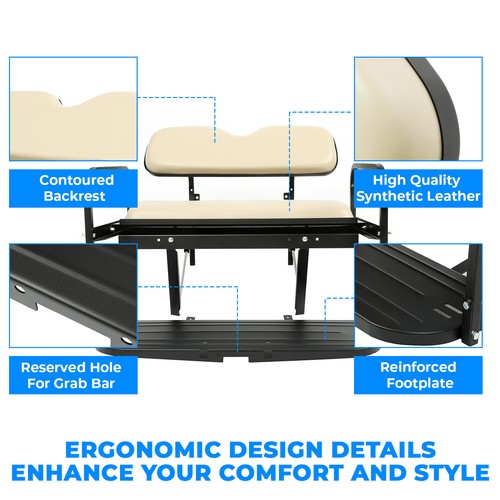 For Yamaha Drive G29 2007-2016 Golf Cart Flip Folding Rear Back Seat Kit - Picture 6 of 23