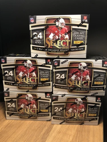 2021 SELECT NFL Football Blaster Box Factory Sealed Red & Blue Prizms Lot Of 5