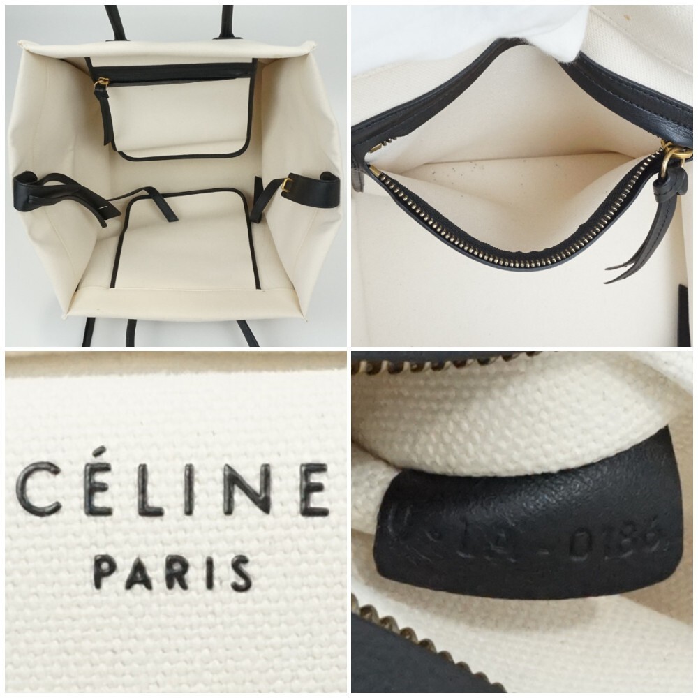 【CELINE】PHANTOM LUGGAGE ラゲージファントム バッグ Celine Phantom Luggage One Shoulder Bag Handbag Beige Black