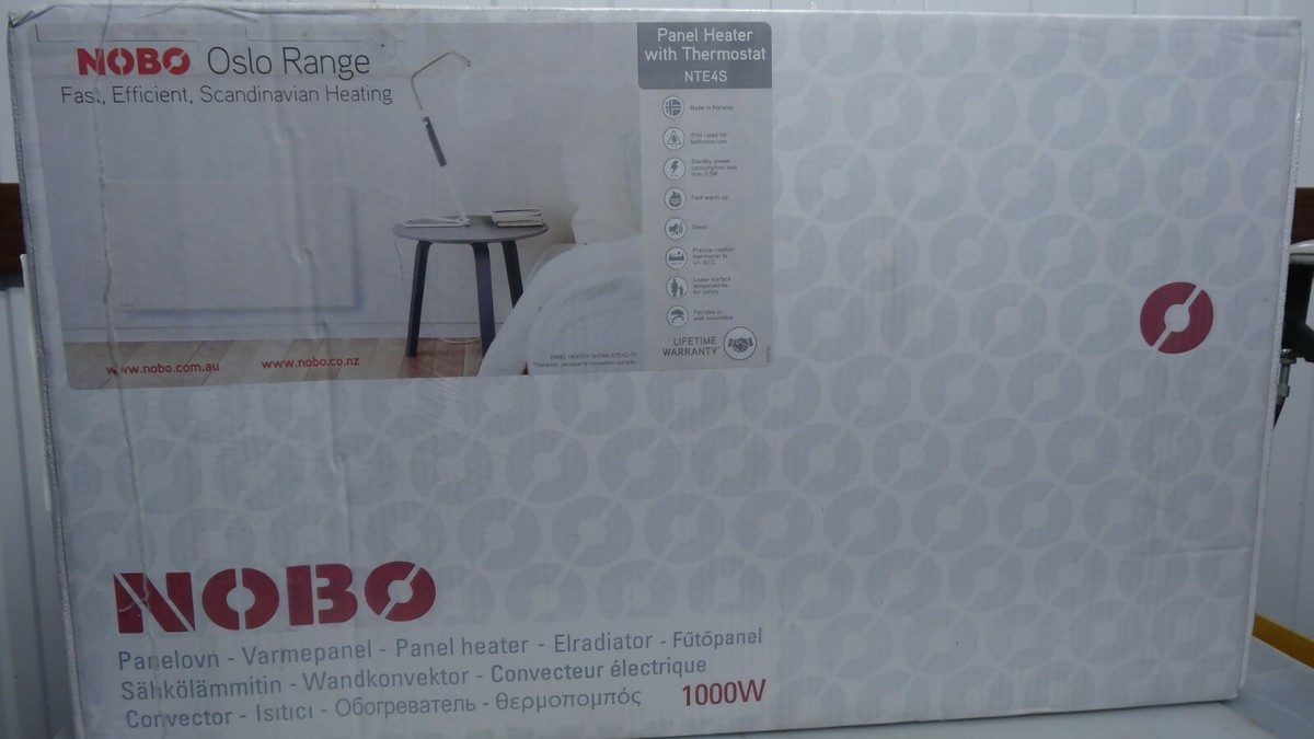 NOBO OSLO1kW NTE4S10 Slimline Panel Heater with Thermostat RRP abou $350 |  eBay