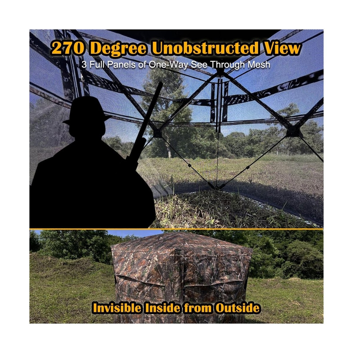 Hunten Hunting Ground Blinds LUCKUNTER 360 Degree See-through Hunting ...