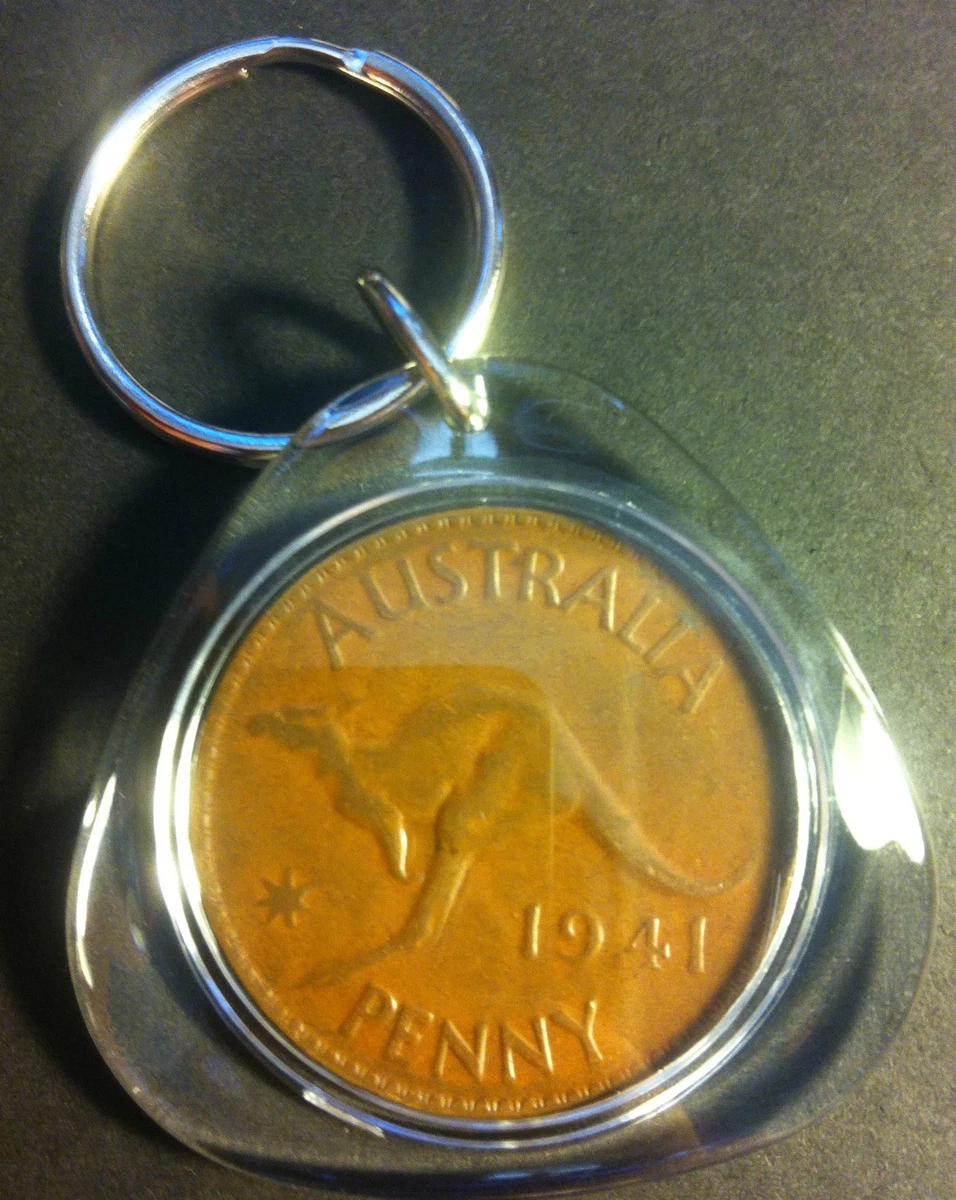 Awesome Collectible Australian 1941 Y. Perth Mint Birthday Penny Key Ring