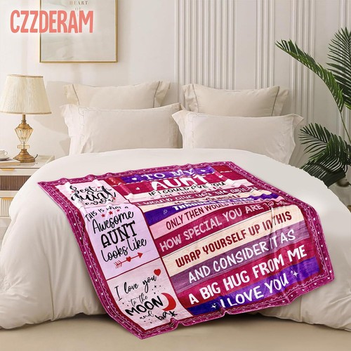 Aunt Blanket Gift for Mothers Day from Niece Aunty Gifts 60x80,  - Picture 4 of 7