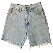 Vintage 90s Genuine Armani Daisy Duke Cutoffs Jorts Denim Bottom Jean Shorts 24"