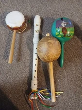 Wooden  Maraca Shaker Musical Instruments Band Vintage Classic 