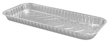 Handi-Foil 12" x 5" Oblong Aluminum Foil Danish/Cake Pan 1" Deep - HFA REF# 4053