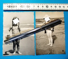 5 Vecchie Foto Bambine al Mare anni 60/70" Formato Piccolo. 