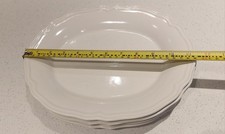 IKEA 15541 Arv White Stoneware Dinner Plates 11.5"x9.5" Discontinued Set of 4