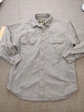 Field  Stream Shirt Mens XL Gray Flannel Button Up Long Sleeve Workwear Casual
