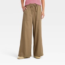 Women Mid-Rise Drawstring Pull-On Pants - Universal Thread Brown L