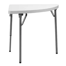 Quarter Round Folding Table, 30" W, 30" L, 29" H, Blow Molded Polyethylene Top,