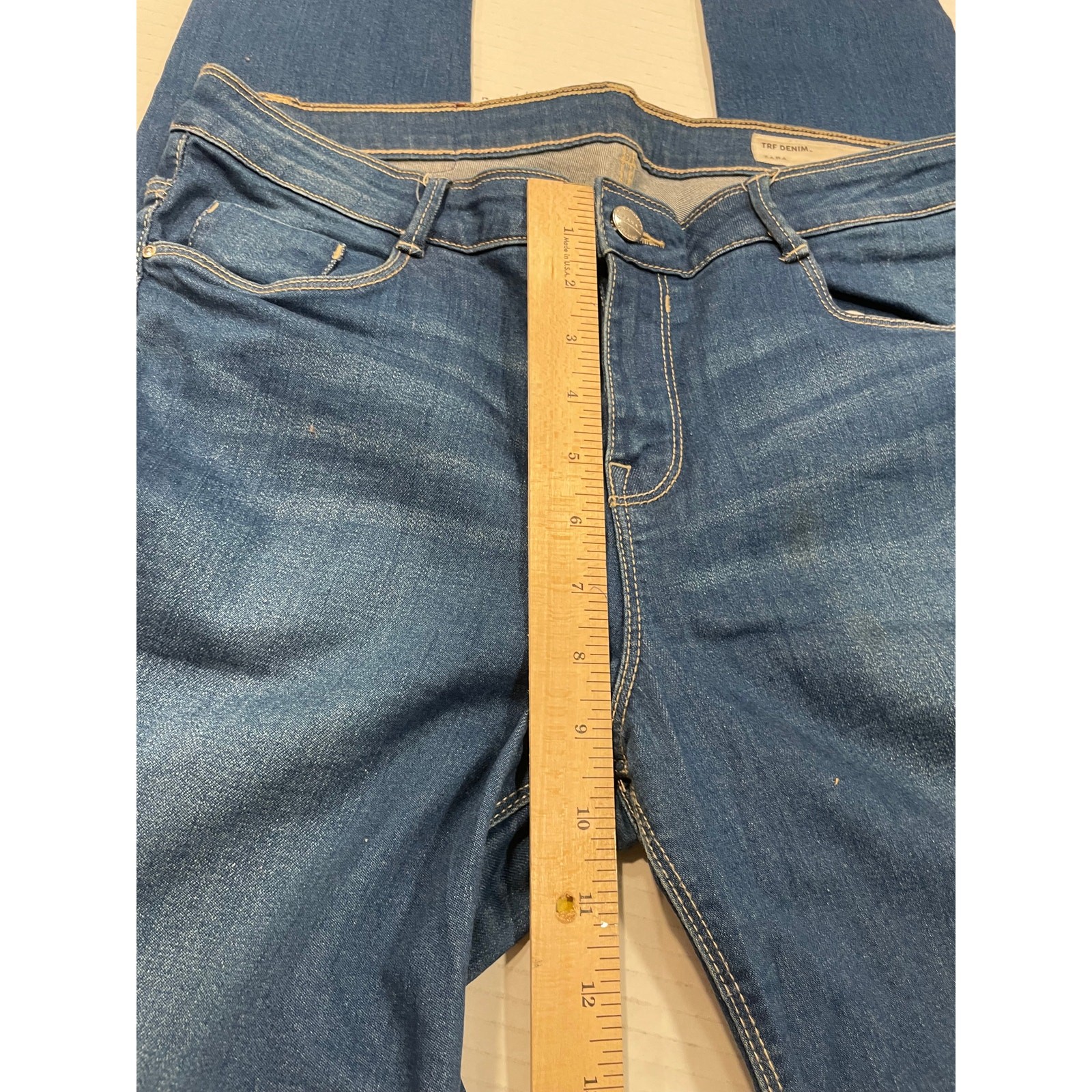Zara women's blue skinny jeans size 8 Mid rise skinny stretch denim TRF denim image 4