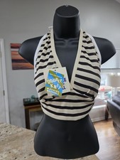 NOS Vtg 1970s Halter Top Double Knit Deadstock One Size Fits All Tan / Brown
