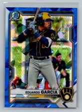2021 Bowman Chrome Sapphire Eduardo Garcia A110 Milwaukee Brewers #BDC-22