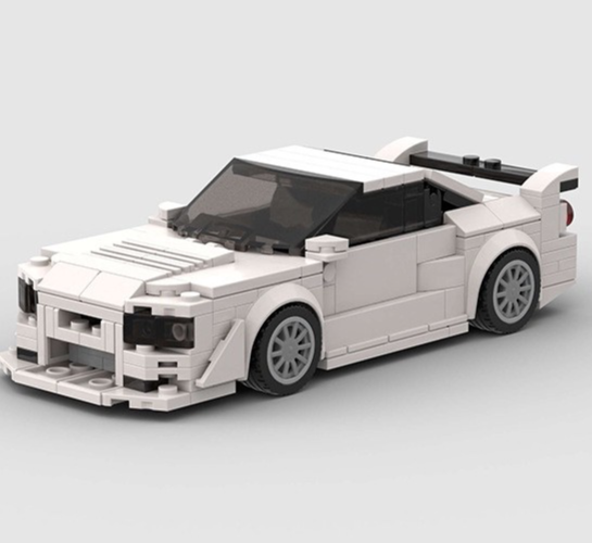 Custom LEGO MOC Nissan R34 Skyline GTR White – 303 Piece JDM Brick