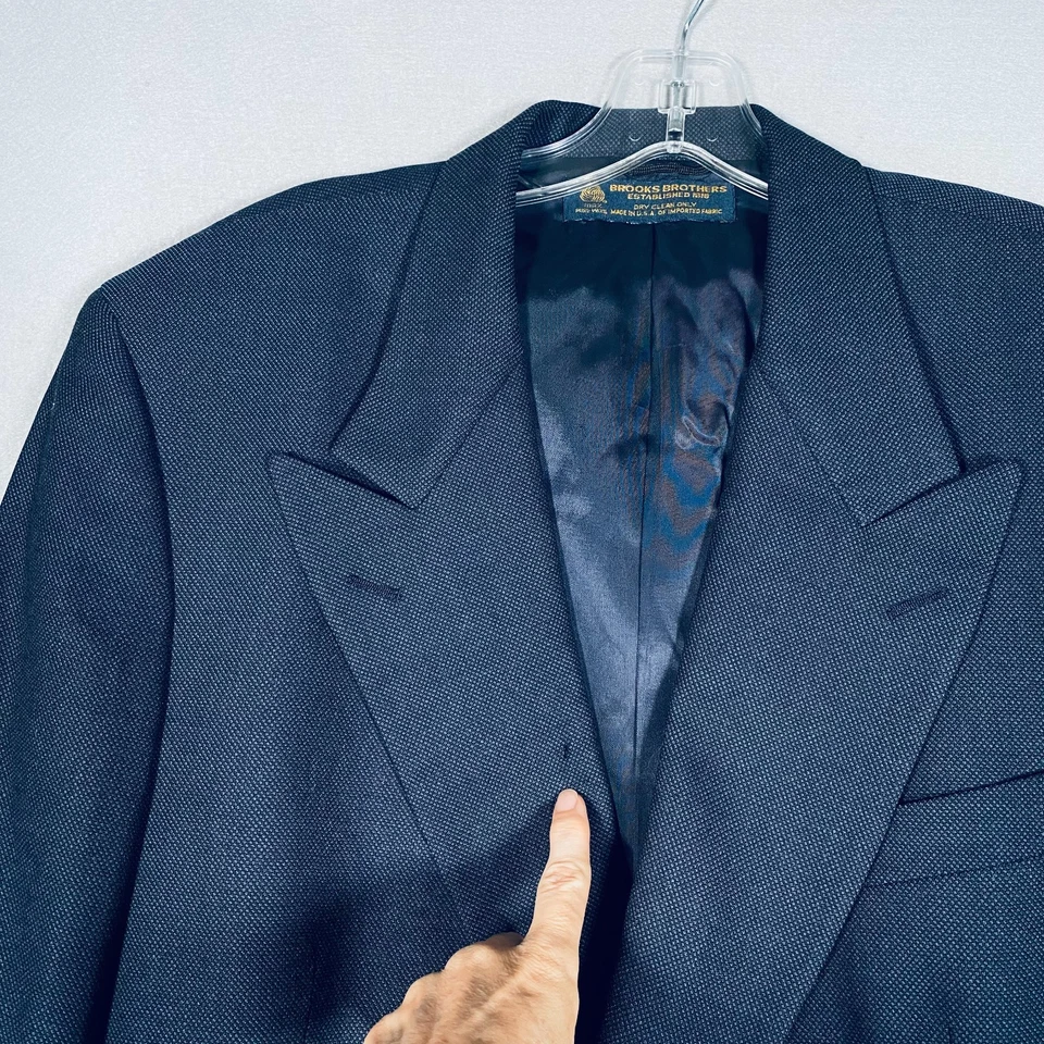 Vintage Brooks Brothers Blazer Mens 42L Blue Wool Double Breasted Union Jacket - Image 4 of 4