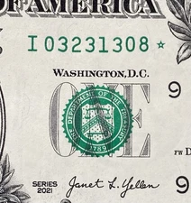 2021 $1 DOLLAR MINNEAPOLIS STAR NOTE I03231308* LOW PRINT RUN 500k - Rare Note!