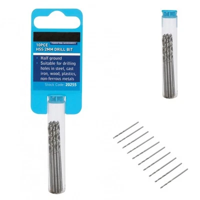 BLUESPOT HSS Metric Drill Bits Set 2mm For Steel, Iron & Wood 10Pcs