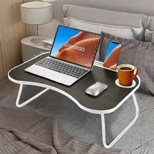 Laptop Tray Lap Desk Stand Foldable Bed Table Notebook Tray Cup Slot Adjustable