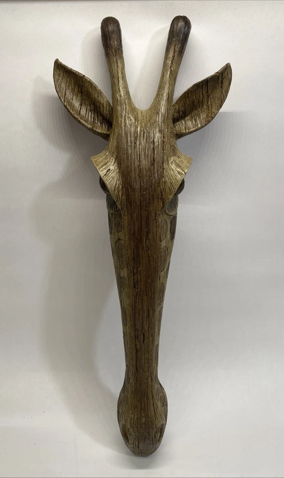 Máscara Animal da Savana Girafa 16" Design de Escultura de Parede Toscano África - Imagem 3 de 4