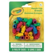 Crayola Pencil Top Erasers 30 Count - Choose Quantity Brand New