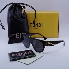 New Fendi FE40150I 01A Shiny Black/Smoke 99-1-140 Sunglasses