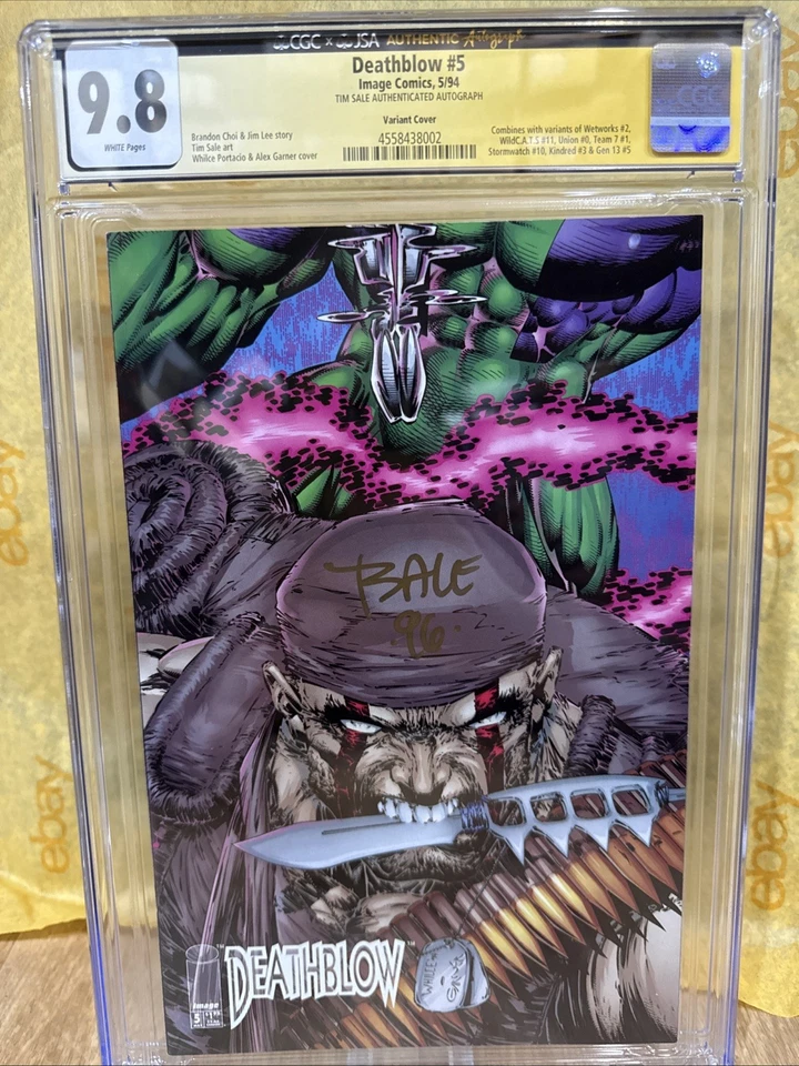 DEATHBLOW #5 Image Comics CGC SS 9.8 signed Tim Sale Art connecting Variant - Image 2 of 3