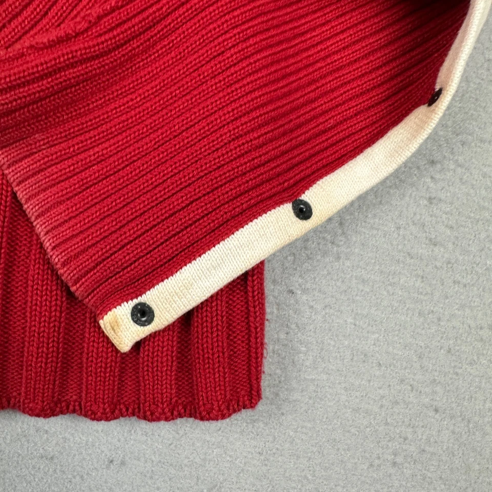 Vintage Tommy Hilfiger Sweater Womens Large Red Turtleneck Y2K Ribbed Cable Knit - Image 2 of 4