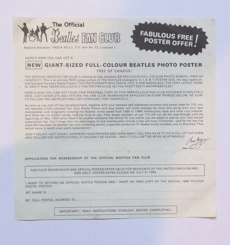 THE BEATLES      LADY MADONNA  1ST PRESS PARLOPHONE SINGLE WITH FAN CLUB INSERT!