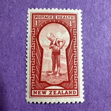 New Zealand 1935- MNH Scott B8. Child at Bathing Beach.