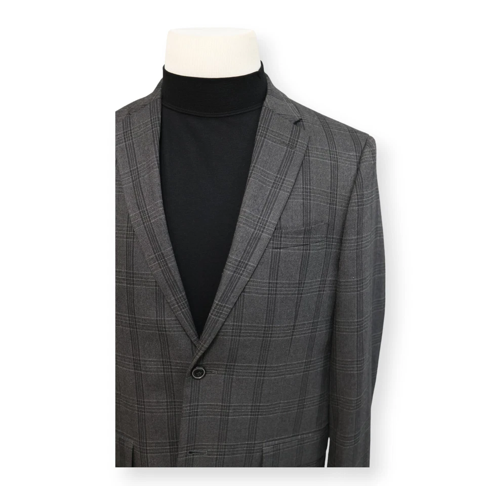 BEN SHERMAN мужской серый клетку две кнопки спортивное пальто костюм куртка blazer 40 R - Изображение 3 из 4