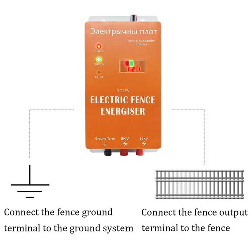 Electric Fence Animal Energizer Charger 12KV Voltage Pulse Controller Insulators - Picture 5 of 7