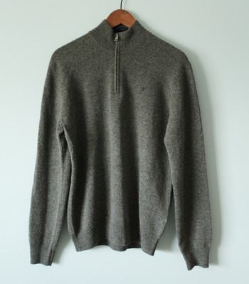 hackett lambswool half zip jumper