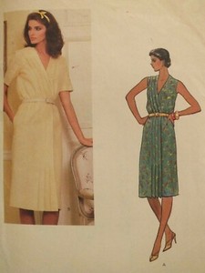 wrap front pleated dress