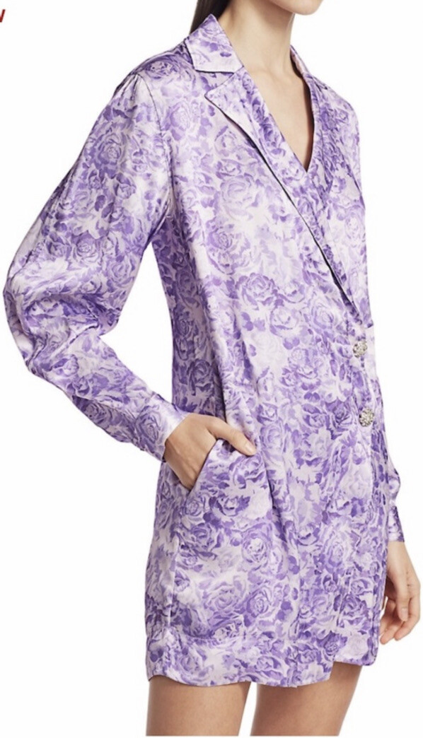 purple ganni dress Ganni Purple Stripe Dress