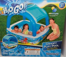 H20 Go Canopy Play Pool with Sun Shade New!