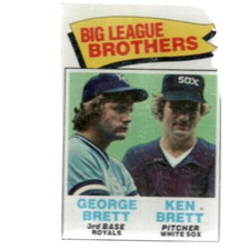 BIG LEAGUE BROTHERS GEORGE BRETT & KEN BRETT 1977 TOPPS