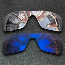 Silver Deep Blue Polarized Replacement Lenses For-Oakley Batwolf OO9101