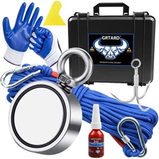 Double-Sided Magnet Fishing Kit with Case 1000LBS Strong Pulling Force Fishing