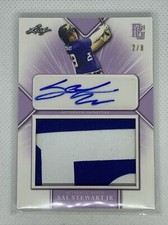 2021 LEAF PERFECT GAME PURPLE PATCH AUTO SAL STEWART JR RC AUTO # 2/8
