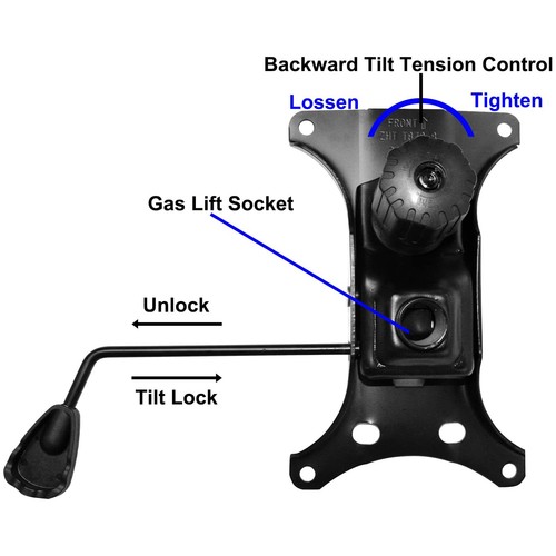 Heavy Duty 300 Lbs Office Chair Tilt Mechanism Replacement Parts 5.9'' X 10.15" - Picture 5 of 8